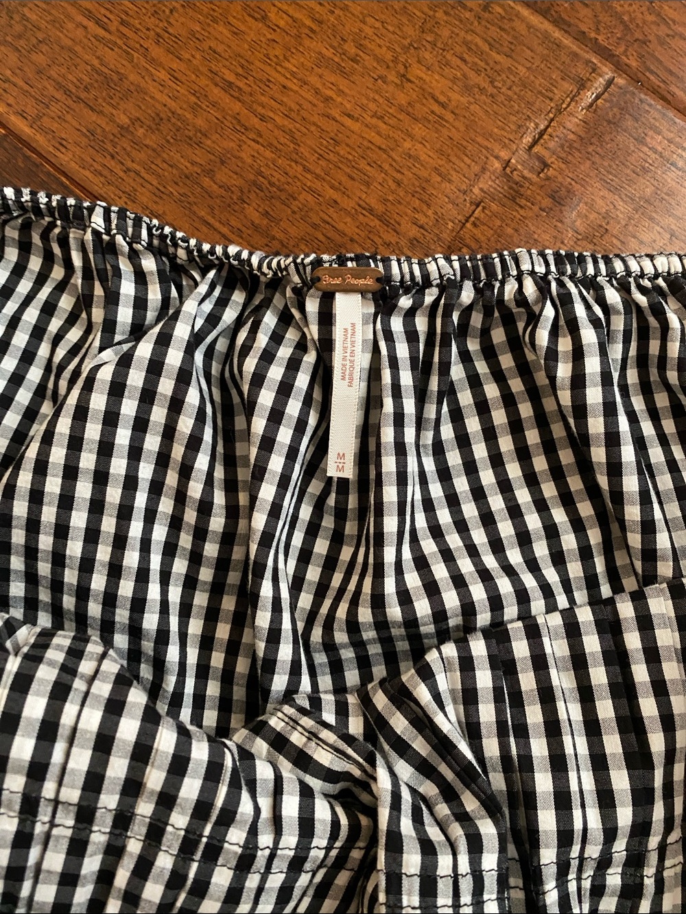 Free People Black and White Gingham Halter Tie Dress - Picture 3 of 3